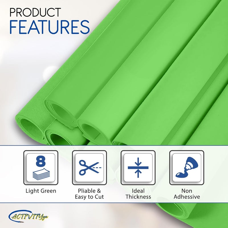 ACTIVITYYA Light Green EVA Foam Sheets, 6 x 9 Inch, 2mm Thick – Foam Paper for DIY Arts and Crafts, School Projects, and More – 8 Pack - Image 4